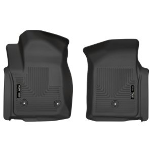 Chevrolet Silverado Floor Liners - Front - Husky Liners - WeatherBeater - Black - `19-`20
